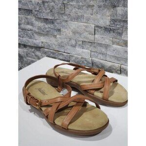 AUDITIONS LEATHER SANDALS COLOR BROWN SIZE 6.5